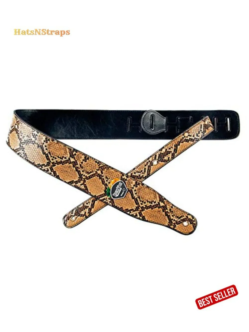 Snake Pattern Soft PU Leather Guitar Strap with Picks